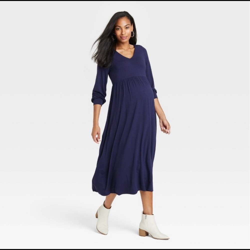 The Nines by HATCH Long Sleeve Jersey Maternity Dress